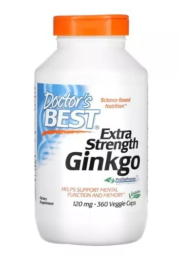 Doctor's Best - Extra Strength Ginkgo - 360 Veg Caps - 120 Mg - Exp: April 2026