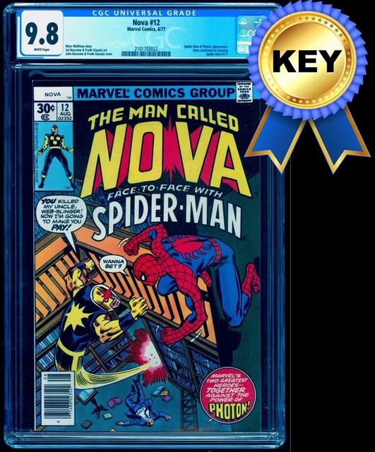 NOVA 12 CGC 9.8 WHITE 1st SPIDEY MEET-UP 💎 $25 OFF w any MARVEL TEAM-UP 65 9.8