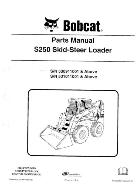 Bobcat S250 Skid Steer Service Repair Manual COMB BINDED