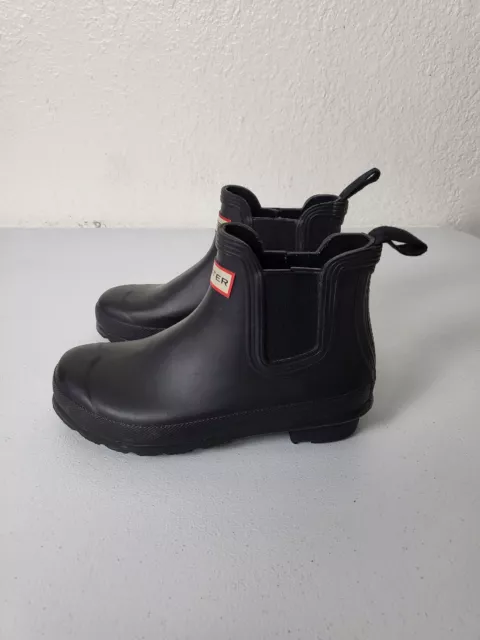 Women's Size:6 Hunter Boots Black Chelsea Boots Rubber Outsole Rain Boot Pull