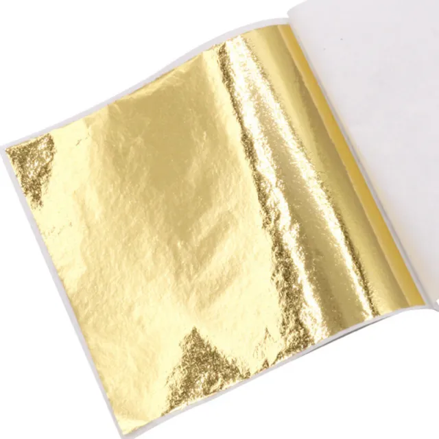 50 piezas Papel de papel de papel de papel de aluminio de oro Hoja metálica Decoración de joyas