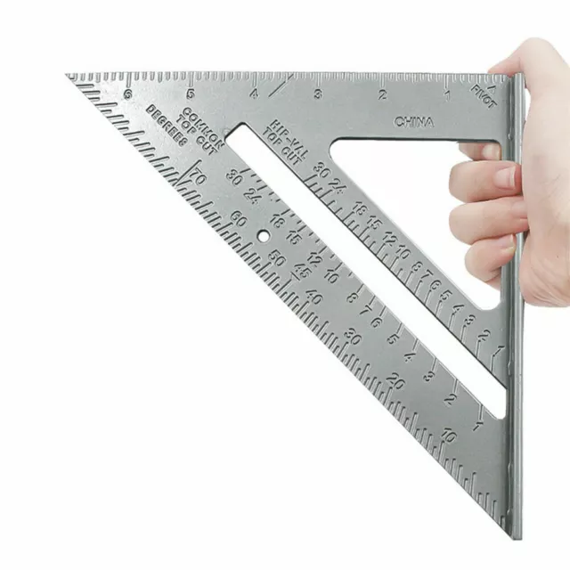 7" Roofing Speed Square Aluminium Rafter Angle Measure Triangle Guide 2