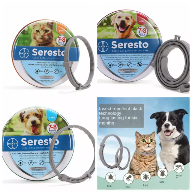 BAYER SERESTO Cani/Gatti Collare Antiparassitario per 8 mesi Protezione -IT-NEW+