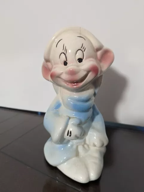 Vintage Walt Disney Dopey  Snow White Piggy Bank, Stamped Disney