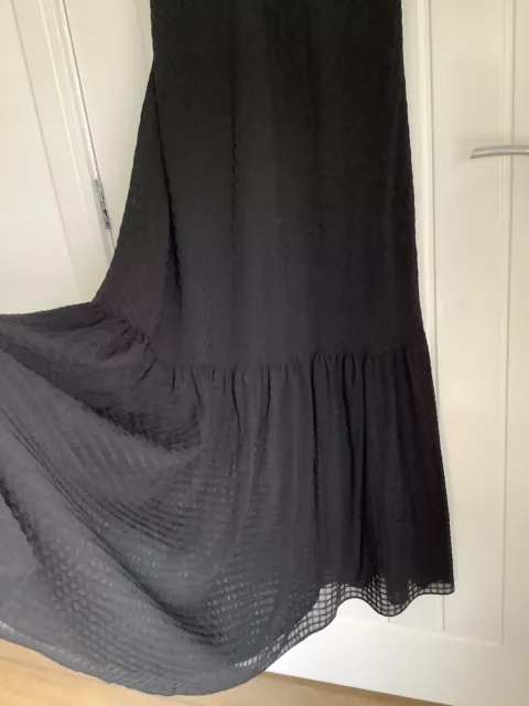 Ladies ALLSAINTS Gorgeous Black Lined Long Flared Maxi Dress, Size 10, Excellent 3