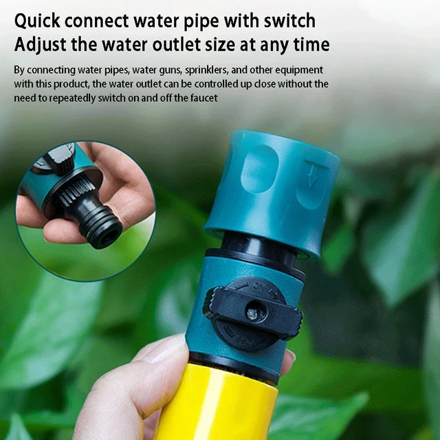 Garden Hose Connector With Shut-off Valve Water Pipe Connect For Watering[ T4W9