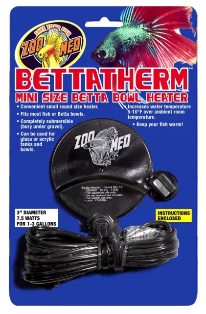 Zoo Med BettaTherm Mini Size Betta Bowl Heater - 7.5 watt