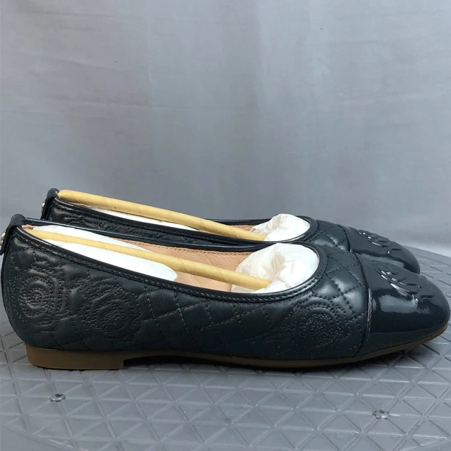 Taryn Rose Womens Ballet Flats Reese Quilted Leather Black Size 5 Medium Shoes