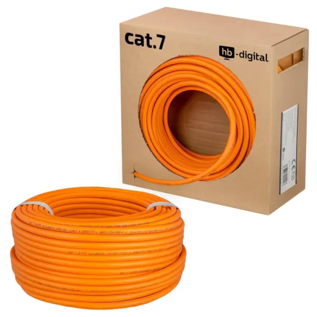 50m Cat7 Kat Netzwerkkabel Verlegekabel AWG23 Daten Installation RJ45 LAN Kabel