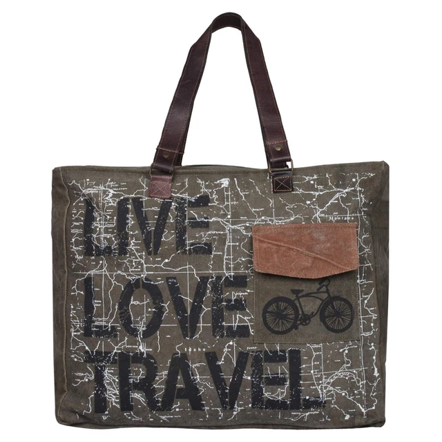 Extra Grande Lona Bolso de Mano Para Mujeres Cremallera Espaciosa Weekender
