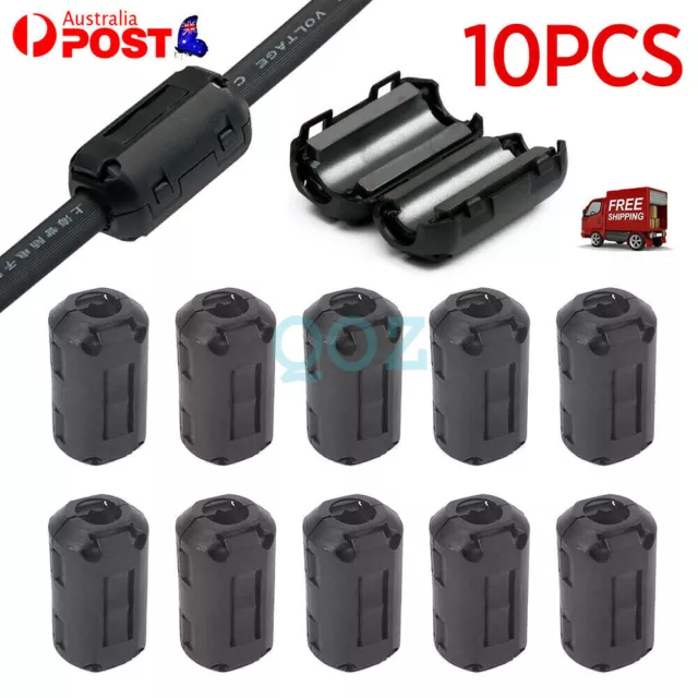 10x 5mm Clip-on Ferrite Ring Core Ferrite Bead Choke EMI Filter Cable Clip