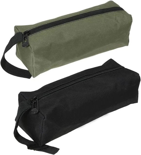 Set of 2 Multipurpose Zipper Tool Bag Canvas Zipper Bags, Heavy Duty Tool Pouch