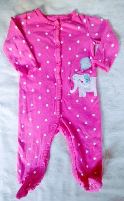 Carters baby girl pajama sleeper with Elephant 9 months infant sleepwear