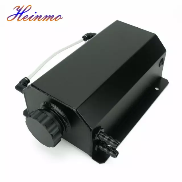 Universal 2L Aluminium Auto Motoröl Catch Can Reservoir Tank Poliert schwarz