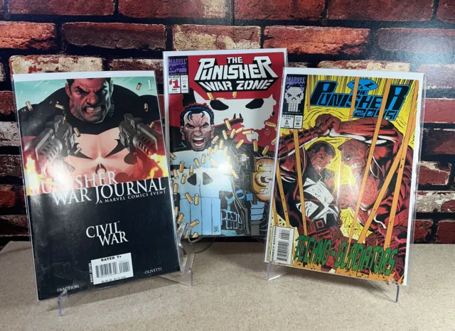 PUNISHER MARVEL comic book lot 2 #1s War Zone w/ cut out cover WAR JOURNAL  2099