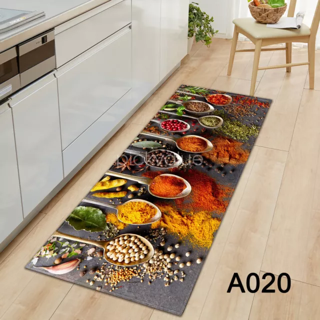 4 Sizes Non-Slip Floor Kitchen Mat Carpet Spices Style Anti-Oil Home Door Rug AU