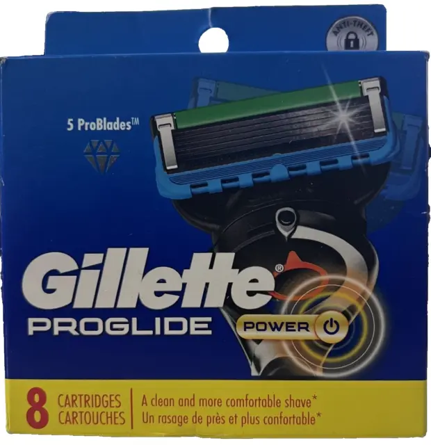 Gillette Proglide power Razor Blade refills New Packs of 8 Cartridges Image Vary