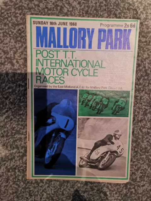 Mallory Park Post TT International Motor Cycle Races Programme 16th June 1968