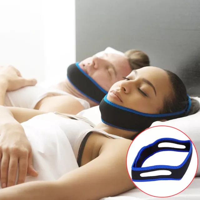 Solution mâchoire anti-ronflement ceinture anti-ronflement menton apnée du sommeil 65 cm réglable 2
