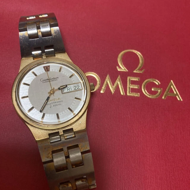 OMEGA CONSTELLATION CHRONOMETER Vintage Day Date Quartz Mens Watch