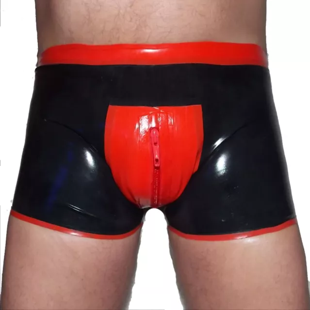 Latex Shorts - Schwarz mit rotem Rand  Size:XXL(1614)