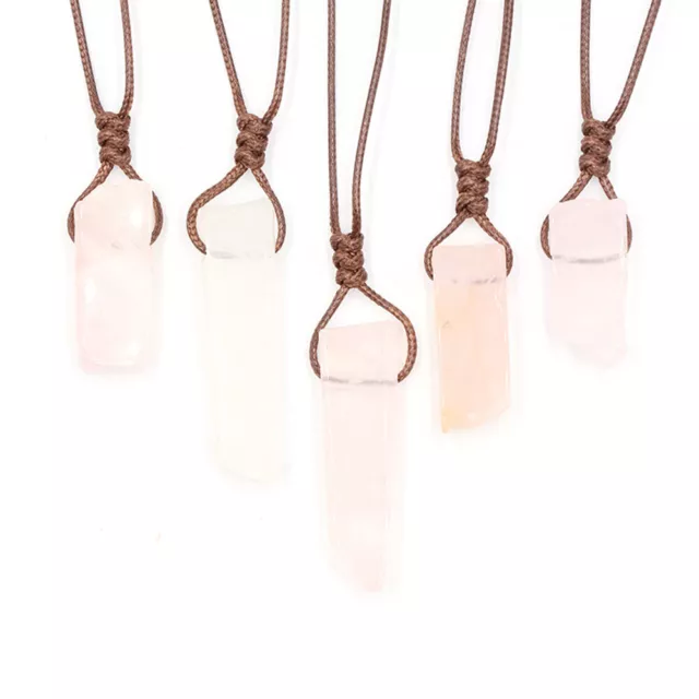 1xNatural Crystal Pendulum Quartz Stone Pendant Chakra Healing Gemstone Necklace