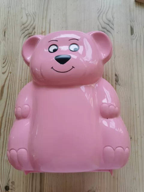 Vintage Pink Bear Lunch Box By Dialene