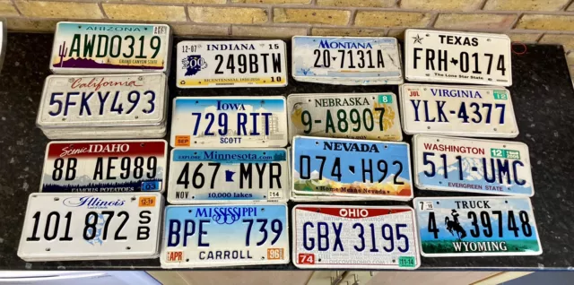 Original Genuine US American Used Number Licence Plates