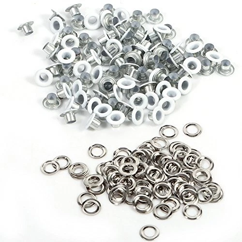 Metal Eyelets Grommets 4 mm/ 0.16 inch Round Shape Metal Eyelets Grommets, 100