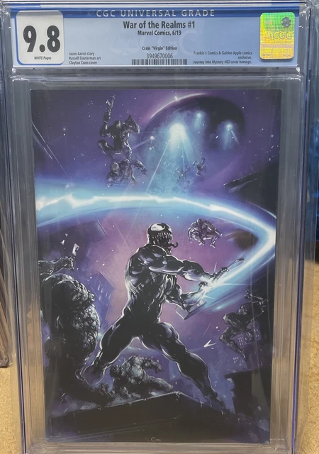 WAR OF THE REALMS #1 CGC 9.8 **Clayton Crain VIRGIN VARIANT** Marvel RARE!! NM