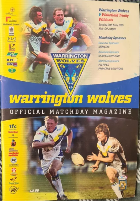 Warrington Wolves vs Wakefield Trinity Programme 29th May 2005