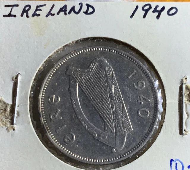 1940 Ireland 2 Shillings Coin Km 15