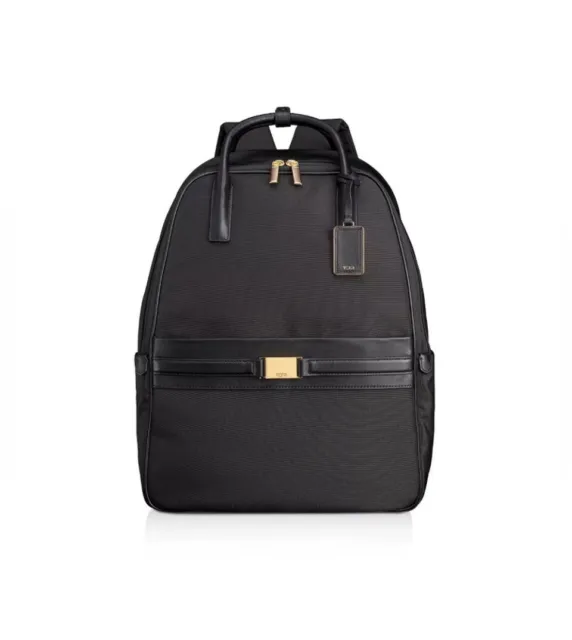 Tumi Larkin Paterson Backpack Black & Gold Travel School Bag/Travel