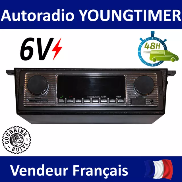 Autoradio Rétro Vintage Neuf Silver 6 Volts