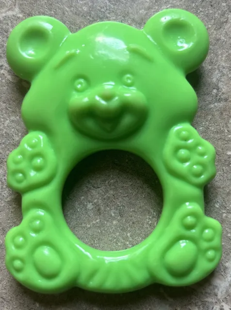 Vintage The First Years Baby Teether Teething Ring - Green BEAR