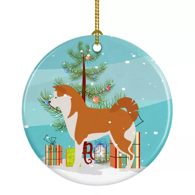 Akita Merry Christmas Tree Ceramic Ornament BB2990CO1