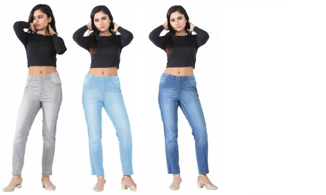 Donna Vita Alta Jeans Dritto Jeans Jeggings Elasticizzato Pantaloni Misura