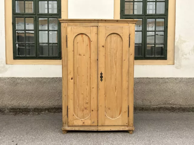 Naturholzschrank antik gesteckter Bauernschrank um 1850-1899 Kleiderschrank 3