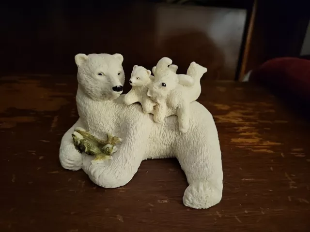 Vintage  polar bear and cubs Whimsical and opens