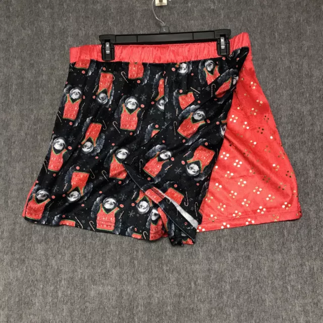 Christmas Boxers Mens Large Red Holiday Black Sloth Polka Dot Shorts Lot of 2