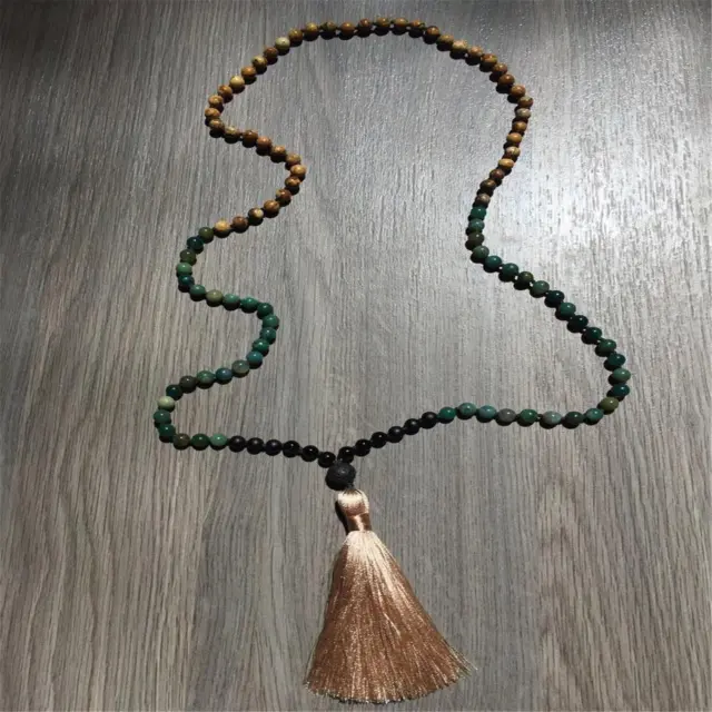 Moss Agate Black Onyx Crystal Buddha Beads Bracelet Bohemia Beaded