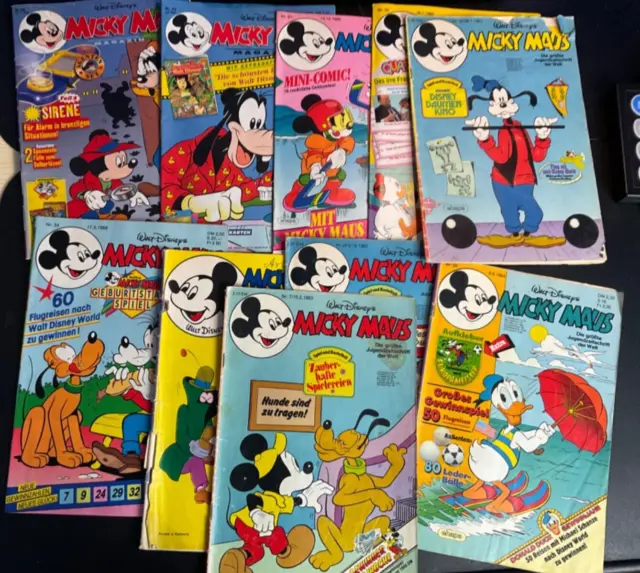 Disney Micky Maus Konvolut 10 Hefte ( 2 )  1.Auflage  Disneyana Mickey Mouse