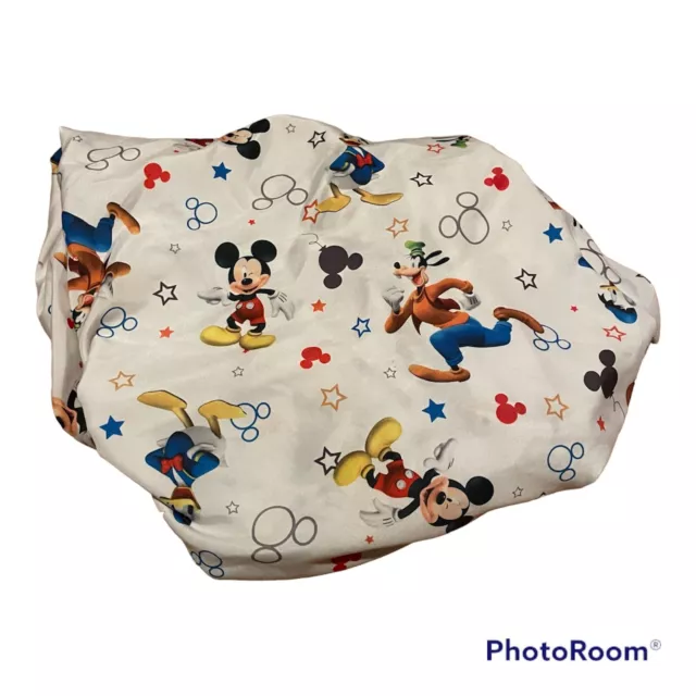 Crib Sheet DISNEY Characters on White Fitted/ Mickey Donald Goofy