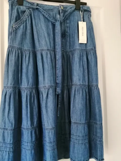 New Per Una Denim Boho Gipsy Skirt Size 14