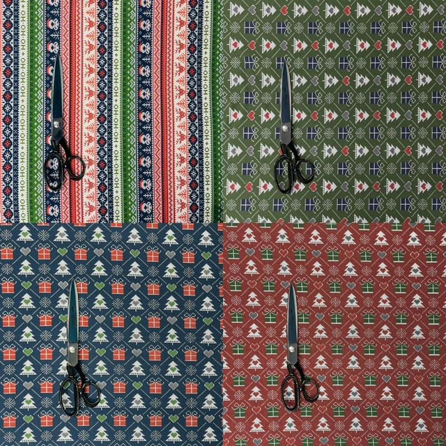 Natale Stampa Tessuto Cotone Francese Terry Spazzolato Retro Felpa Materiale