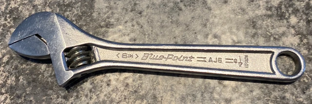 Vintage Blue Point 6” 150mm cresent Adjustable Wrench Model AJ6 Made Spain Used