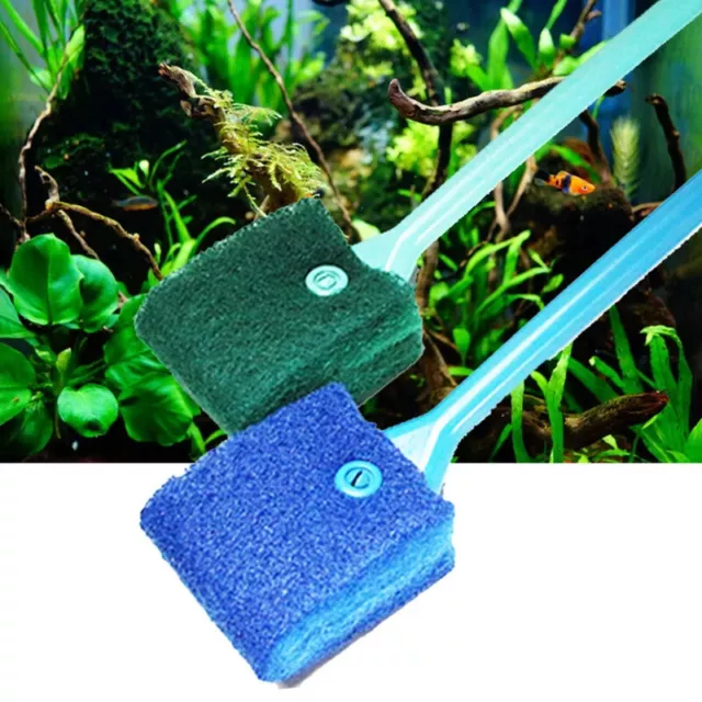 2 Head Cleaning Brush Plastic Sponge Aquarium  Fish Tank Aquarium Accessories