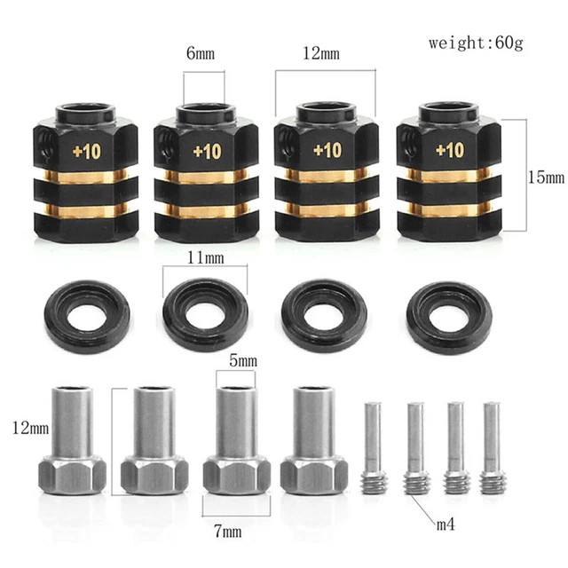 Agatige Adattatore Mozzo Esagonale RC – Da 12mm A 17mm – Blu Per Auto 1/10 (94123, D4) - 3