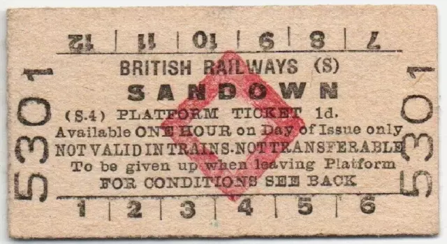 BR(S) Platform Ticket Sandown 1d (S.4)