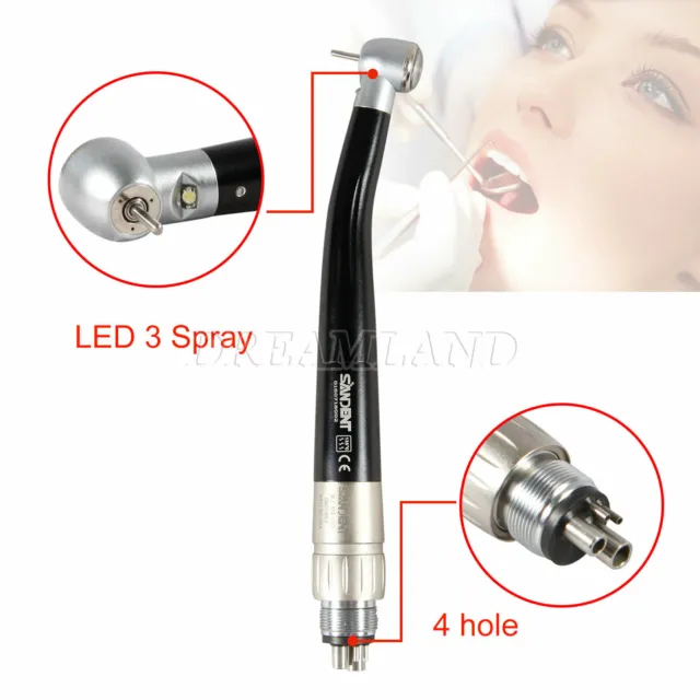 E-generator Dental LED Handpiece 3Way Spray for NSK + 4Hole Quick Coupler Swivel